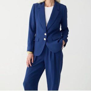 NWT J. Crew Willa Blazer in City Crepe, Mediterranean Navy, Size 2